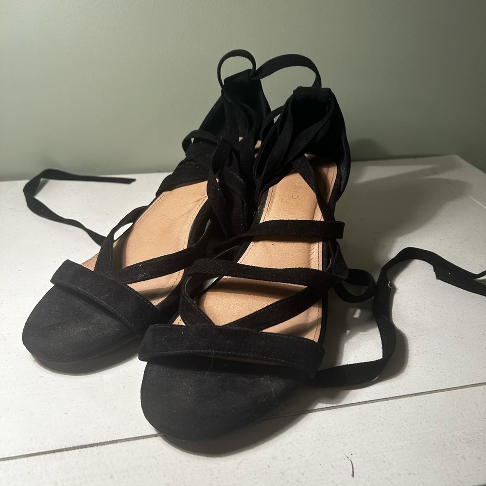 Torrid black strappy sandals heels